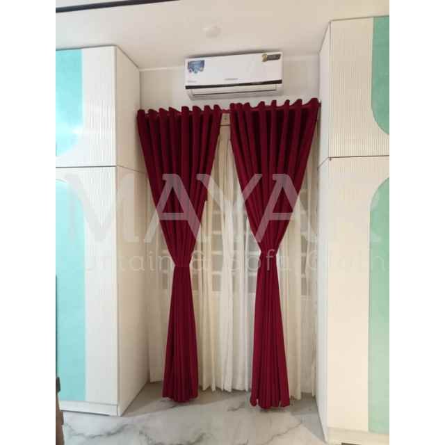 TV Lounge Curtain (Mehroon)