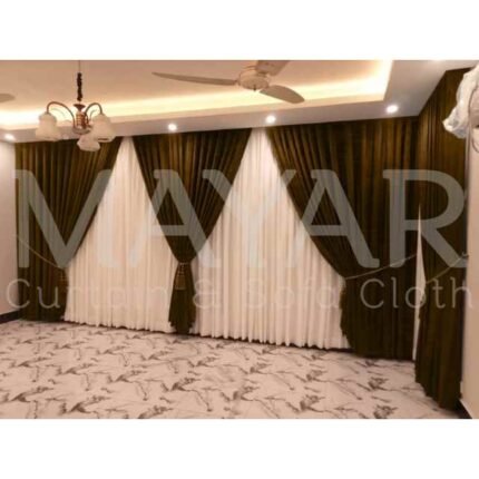 Wall To Wall Drawing Room Curtain (Brown)