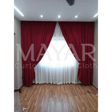 Wall To Wall Living Room Curtain (Mehroon)