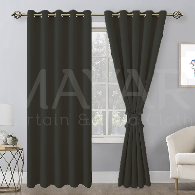 Simple Bedroom Curtains (Black)