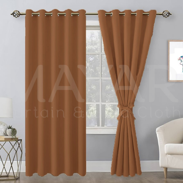 Simple Bedroom Curtains (Lite Brown)